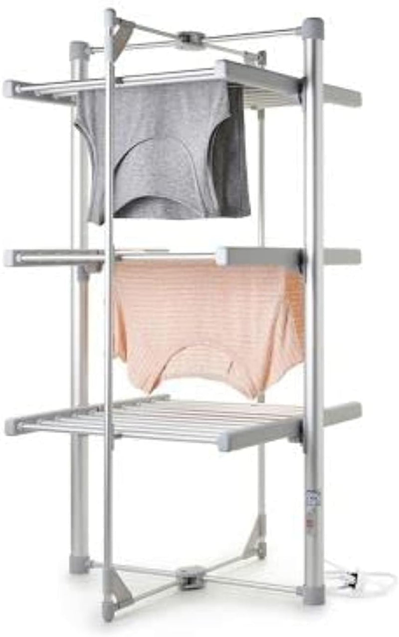 Mini 3-Tier Heated Clothes Airer Foldable Shelves Dry