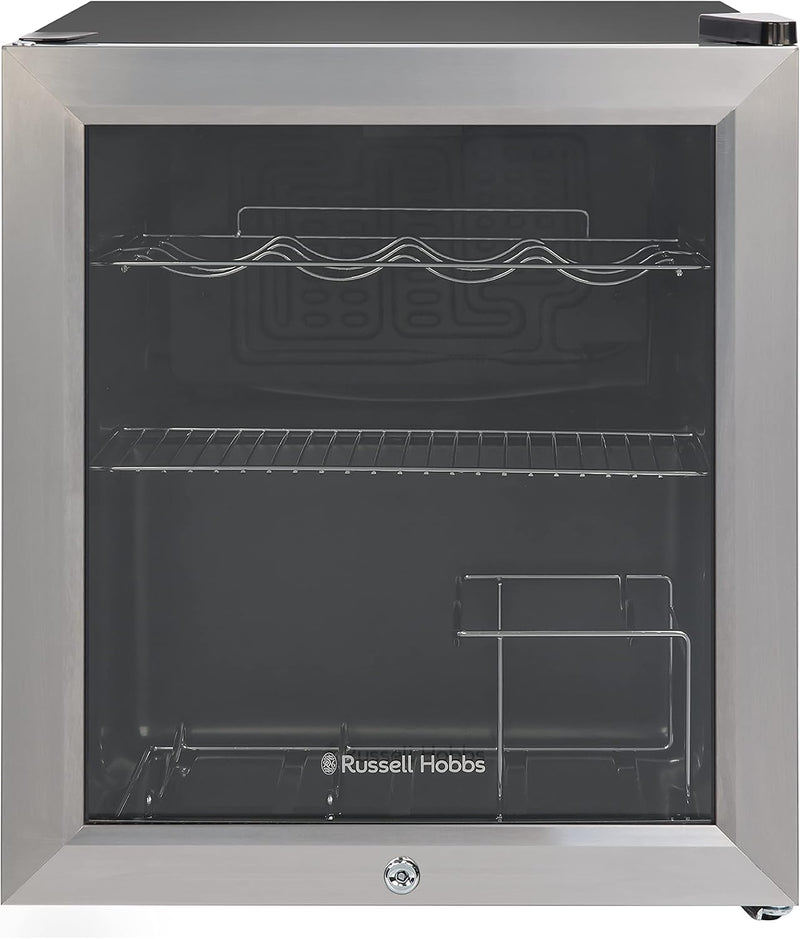 Mini Fridge 12 Bottle 46L Lockable Freestanding Stainless
