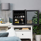 Mini Fridge 12 Bottle 46L Lockable Freestanding Stainless