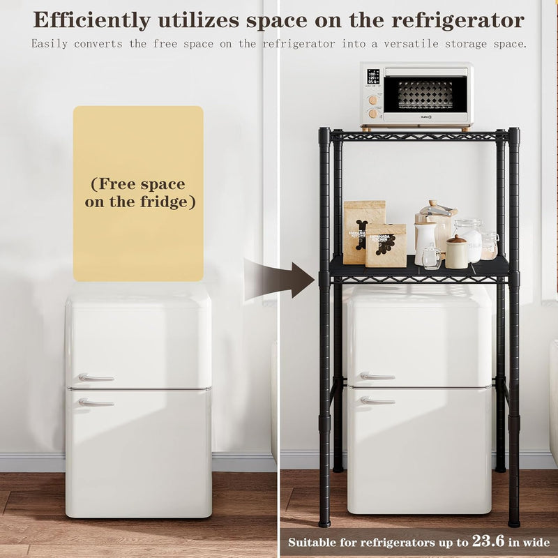 Mini Fridge Shelf Height Adjustable Storage Rack Metal
