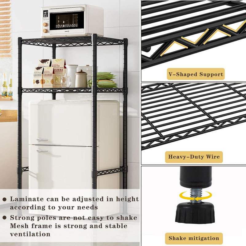 Mini Fridge Shelf Height Adjustable Storage Rack Metal