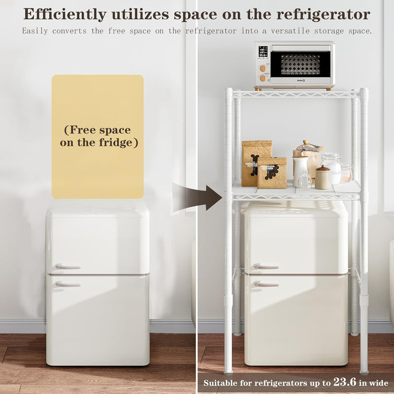 Mini Fridge Shelf Height Adjustable Storage Rack Metal