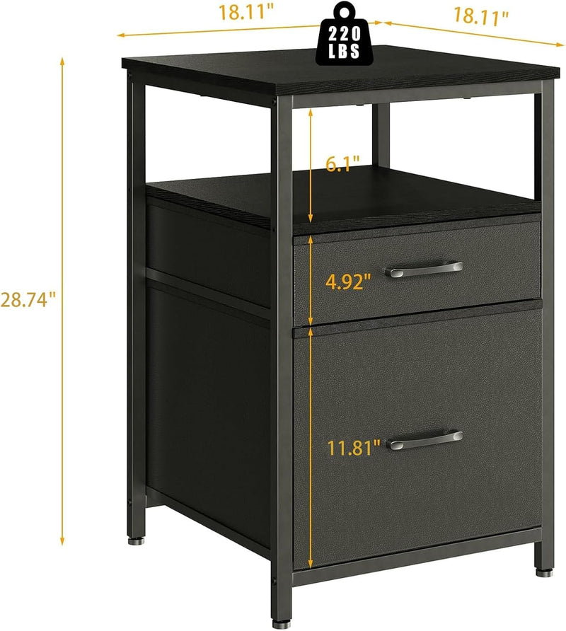 Mini Fridge Stand with 3 Storage Cabinet Beverage