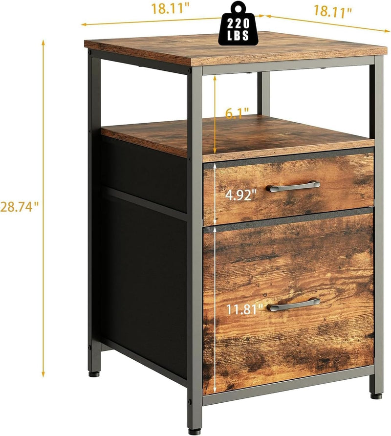 Mini Fridge Stand with 3 Storage Cabinet Beverage