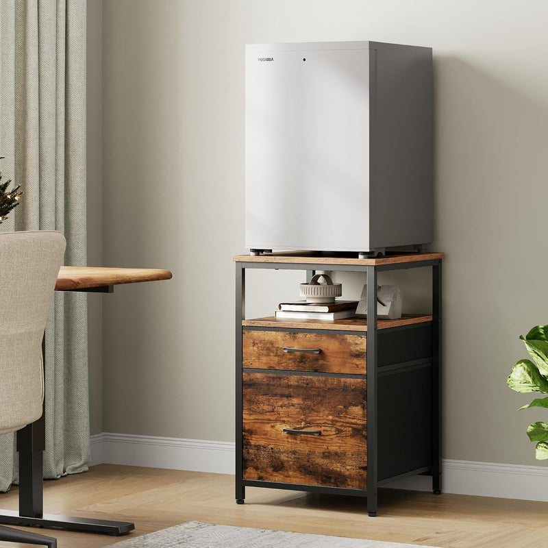 Mini Fridge Stand with 3 Storage Cabinet Beverage