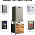 Mini Fridge Stand with 3 Storage Cabinet Beverage