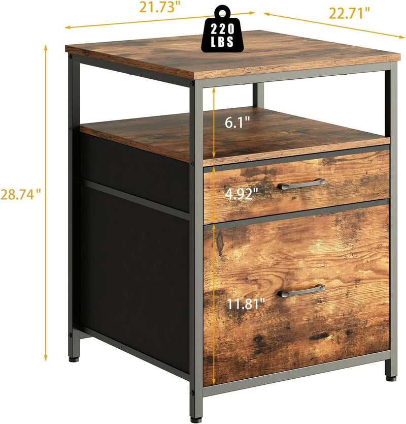 Mini Fridge Stand with 3 Storage Cabinet Beverage