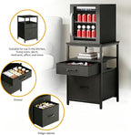 Mini Fridge Stand with 3 Storage Cabinet Beverage