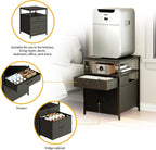 Mini Fridge Stand with 3 Storage Cabinet Beverage