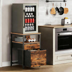 Mini Fridge Stand with 3 Storage Cabinet Beverage