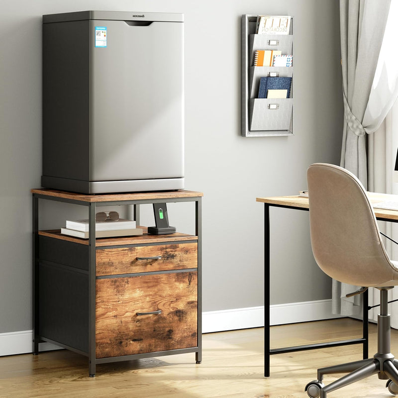 Mini Fridge Stand with 3 Storage Cabinet Beverage