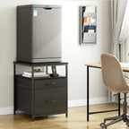 Mini Fridge Stand with 3 Storage Cabinet Beverage
