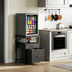 Mini Fridge Stand with 3 Storage Cabinet Beverage