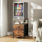 Mini Fridge Stand with 3 Storage Cabinet Beverage