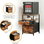 Mini Fridge Stand with 3 Storage Cabinet Beverage