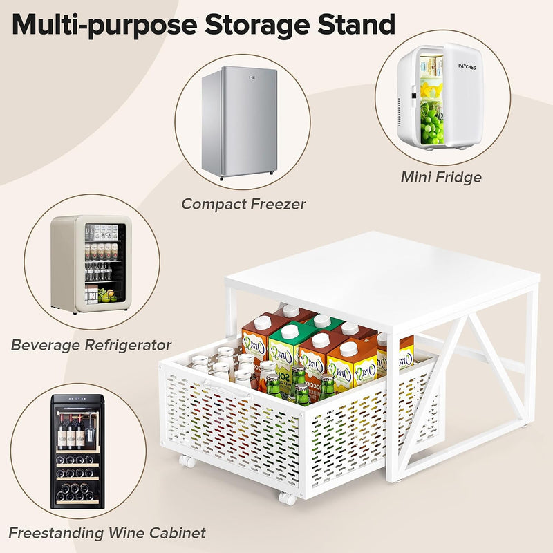 Mini Fridge Stand with Storage