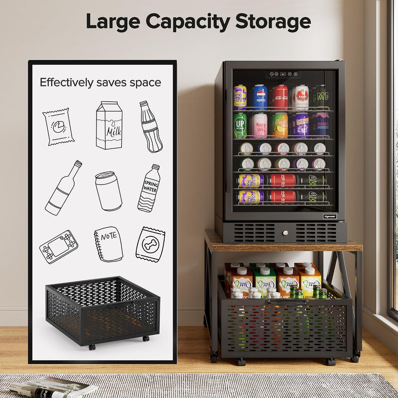 Mini Fridge Stand with Storage