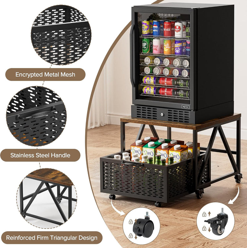 Mini Fridge Stand with Storage