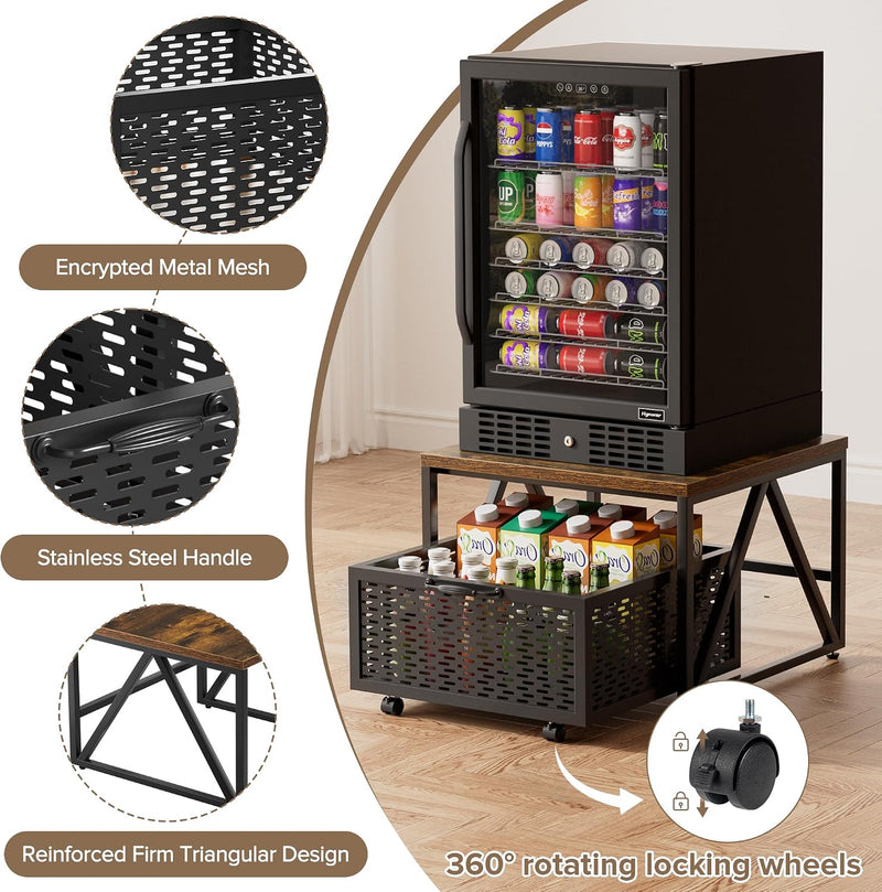 Mini Fridge Stand with Storage