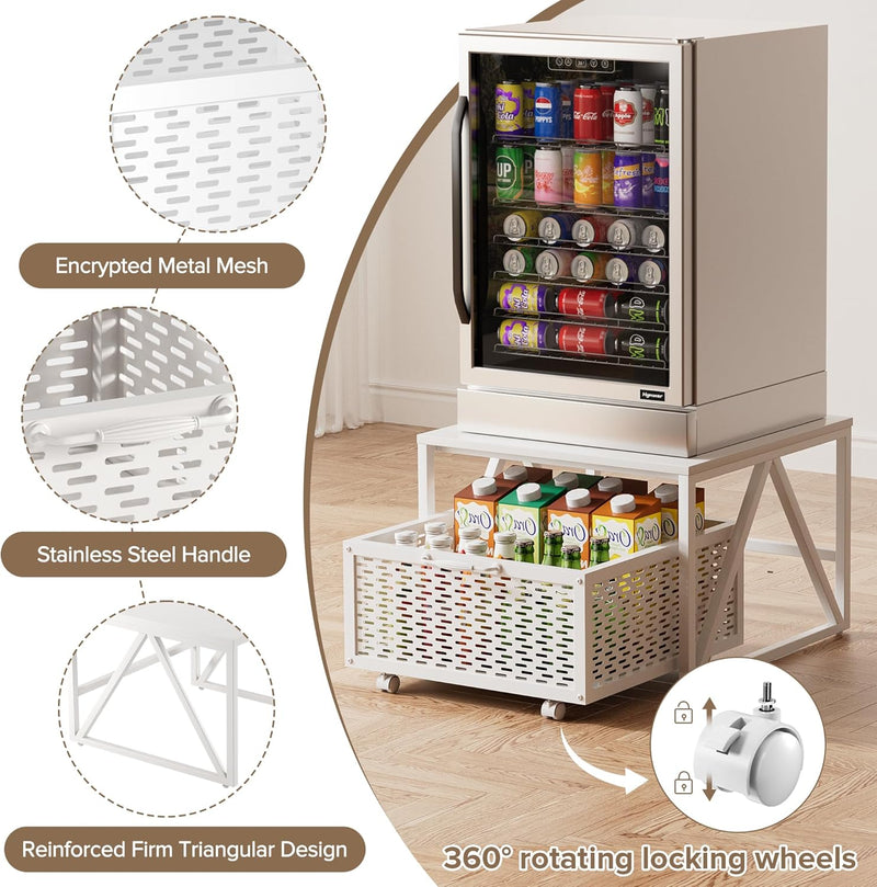 Mini Fridge Stand with Storage
