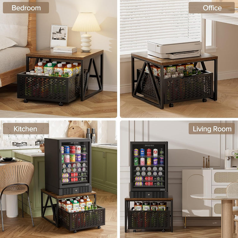 Mini Fridge Stand with Storage