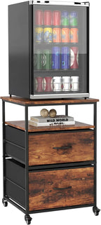 Mini Fridge Stand with Storage-Kitchen Storage Trolley