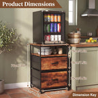 Mini Fridge Stand with Storage-Kitchen Storage Trolley