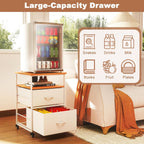 Mini Fridge Stand with Storage-Kitchen Storage Trolley