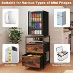 Mini Fridge Stand with Storage-Kitchen Storage Trolley