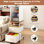 Mini Fridge Stand with Storage-Kitchen Storage Trolley