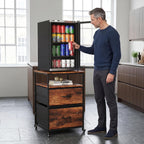 Mini Fridge Stand with Storage Wheels Drinks 167KG