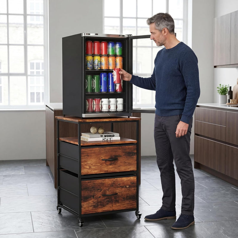 Mini Fridge Stand with Storage Wheels Drinks 167KG