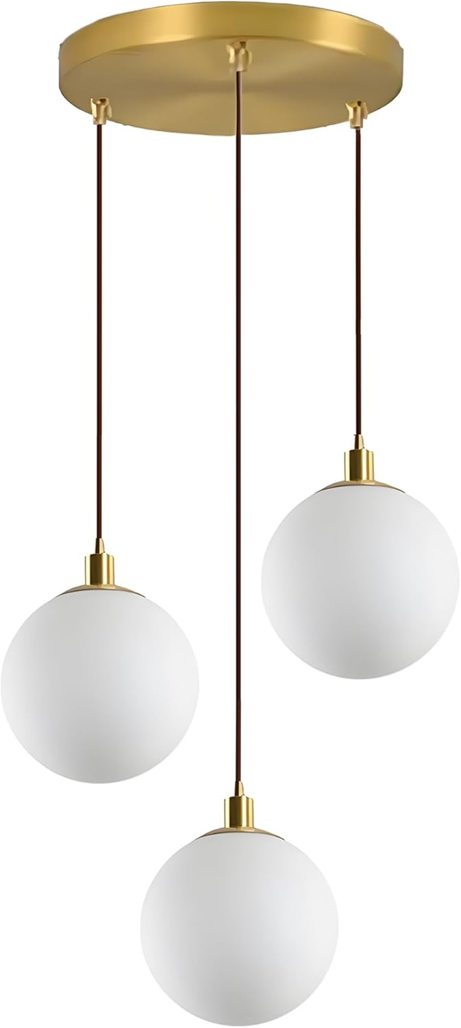 Minimalist 3-Light Cluster Pendant Finish Glass Ball Shades