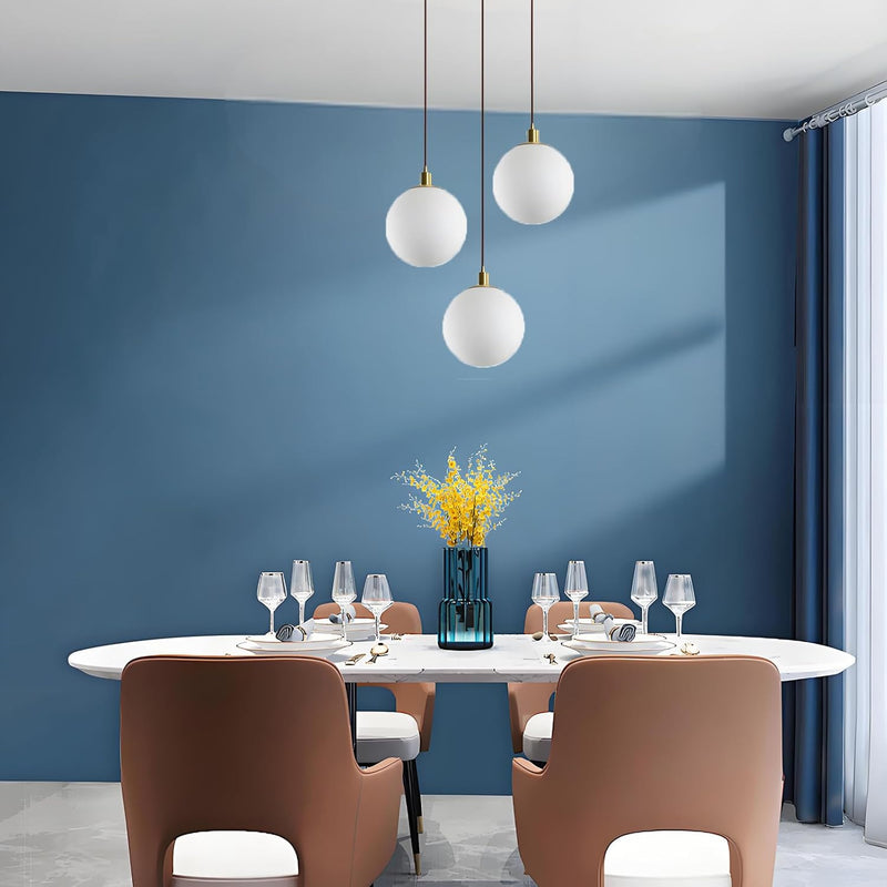 Minimalist 3-Light Cluster Pendant Finish Glass Ball Shades
