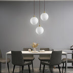Minimalist 3-Light Cluster Pendant Finish Glass Ball Shades