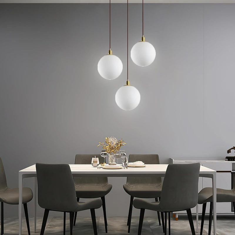 Minimalist 3-Light Cluster Pendant Finish Glass Ball Shades