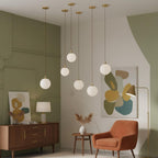 Minimalist 3-Light Cluster Pendant Finish Glass Ball Shades