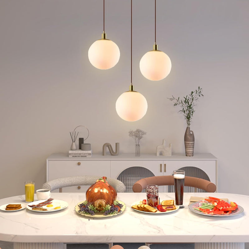 Minimalist 3-Light Cluster Pendant Finish Glass Ball Shades