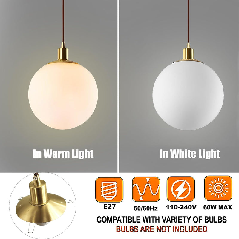 Minimalist 3-Light Cluster Pendant Finish Glass Ball Shades