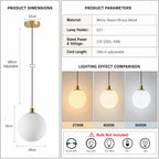 Minimalist 3-Light Cluster Pendant Finish Glass Ball Shades