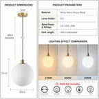 Minimalist 3-Light Cluster Pendant Finish Glass Ball Shades