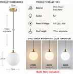Minimalist 3-Light Cluster Pendant Finish Glass Ball Shades