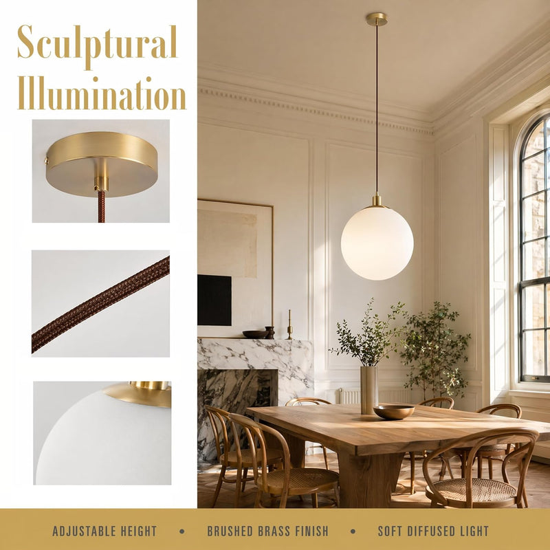Minimalist 3-Light Cluster Pendant Finish Glass Ball Shades