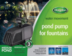 Minipond Pump in Pond with the Maximum Volume