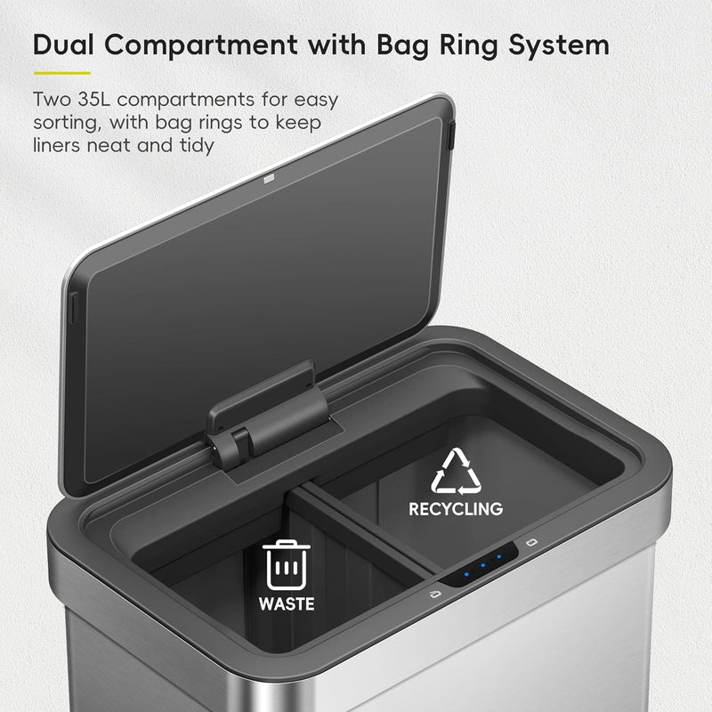 Mirage X 40L Automatic Sensor Kitchen Bin Double