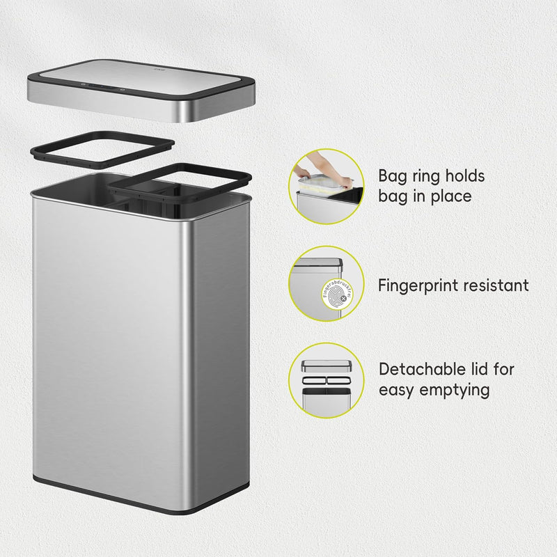 Mirage X 40L Automatic Sensor Kitchen Bin Double