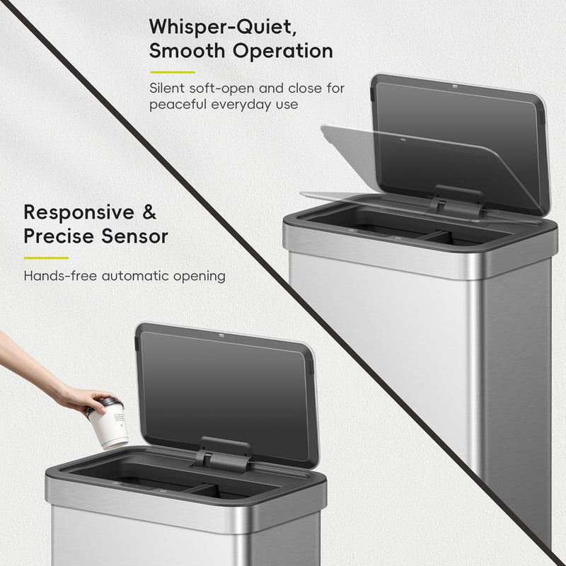Mirage X 40L Automatic Sensor Kitchen Bin Double