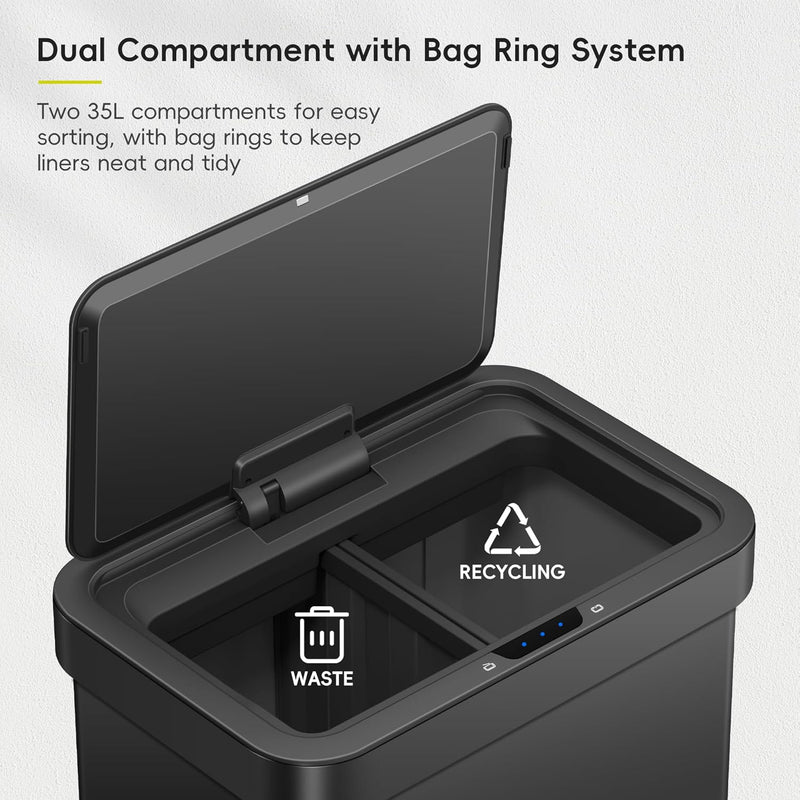 Mirage X 40L Automatic Sensor Kitchen Bin Double