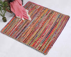 Mishran Eco Friendly Large Square Braided Rug Flat