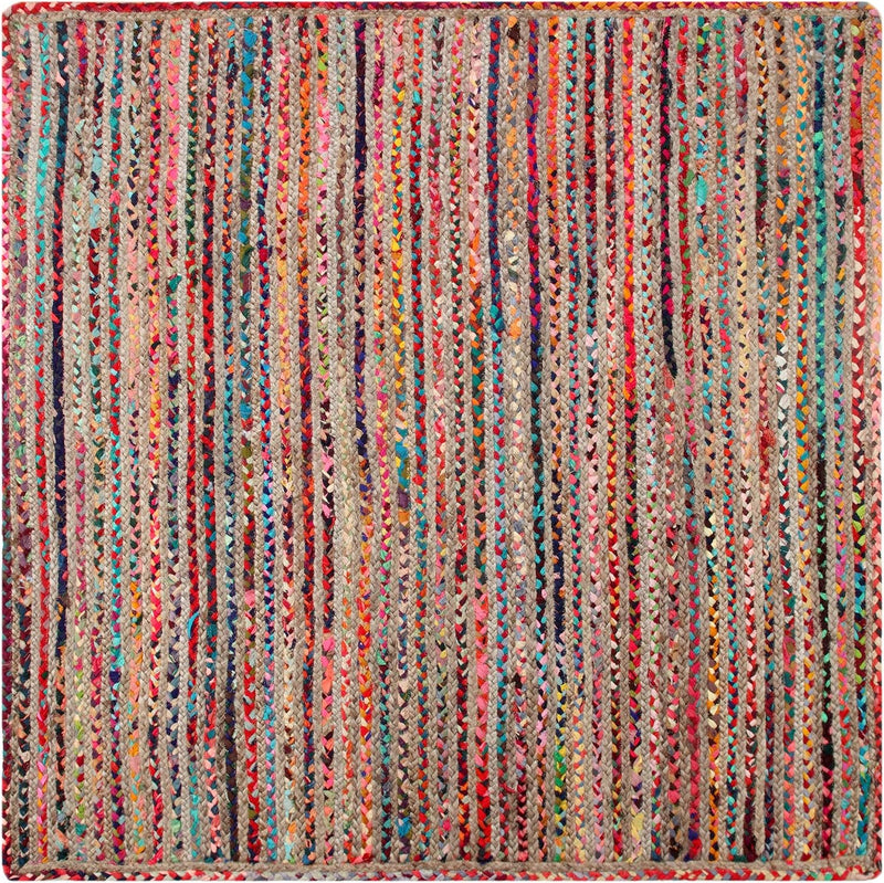 Mishran Eco Friendly Large Square Braided Rug Flat